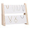 2-Tier Wooden Slant Back Necklace Displays Stands, Necklace Organizer Holder with PU Leather, Rectangle, White, 30.5x11x26cm