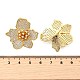 Серьги-гвоздики в форме цветка из латуни с прозрачным кубическим цирконием EJEW-C147-02G-5