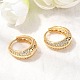 Латунные серьги-кольца из прозрачного кубического циркония EJEW-F391-02G-2