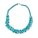 Ожерелья-нагрудники из окрашенной синтетической бирюзы с арочными бусинами NJEW-P279-01B-1