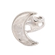 Регулируемые кольца из натурального кварца с луной и звездой G-B085-18P-01-2