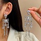 Серьги-гвоздики скелетон из сплава со стразами FS-WG3D420-01-2