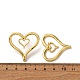 Латунные серьги-гвоздики в форме сердца EJEW-H165-08G-5