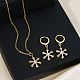 Элегантные серьги-кольца и ожерелья с подвесками из латуни с микропаве из прозрачных кубических цирконий в форме снежинки для женщин ET8021-1-3