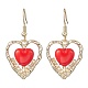 Серьги-подвески из стеклянных бусин в форме сердца EJEW-MZ00651-3