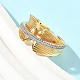 Латунные микро проложить манжеты кольца кубического циркония RJEW-D307-05G-C-1
