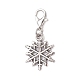 9 шт. подвесные украшения в виде рождественских снежинок из сплава HJEW-JM04451-4