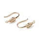 Вешалка для листьев покрытие латунь микро паве кубический цирконий крючки для серег KK-D083-09G-1-2
