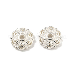 925 шарик из стерлингового серебра, цветок, серебряные, 6.2x1.7 мм, отверстие : 1 мм