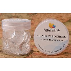 20 мм плоские задние очищенные стеклянные кабошоны прозрачные куполообразные плитки GGLA-PH0001-03A-B