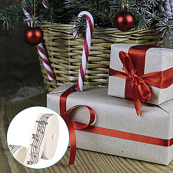 Полиэстеровая лента с принтом музыкальных нот OCOR-WH0091-25