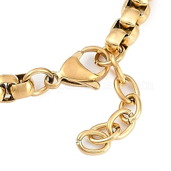 Браслеты из нержавеющей стали 304 с цепочками-коробками&nbsp;BJEW-S156-02G