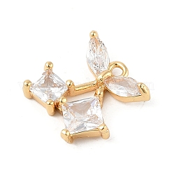 Латунные микропаве прозрачные подвески с фианитом KK-R219-32A-G