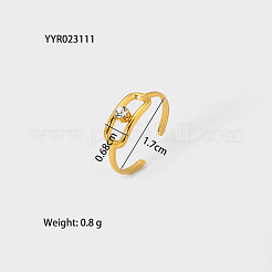 Модные полые прямоугольные манжеты из нержавеющей стали с прозрачным кубическим цирконием для женщин XE1808