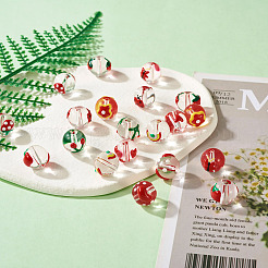 20 шт. 10 прозрачных стеклянных эмалевых бусины GLAA-KS0001-08