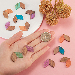 Подвески из прозрачной смолы и ореха RESI-CJ0001-68