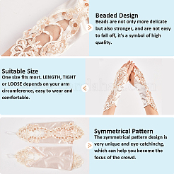 Длинные перчатки из полиэстера с вышивкой пайетками AJEW-WH20006-119A