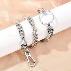 Цепи из кубинской звеньевой цепи из нержавеющей стали 304 с S-образными крючками AJEW-D001-01B-ASP