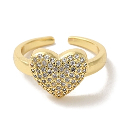 Кольцо-манжета из латуни с микропаве из прозрачного кубического циркония&nbsp;RJEW-P104-07G