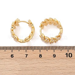 Серьги-кольца из латуни в форме листа&nbsp;KK-U058-64G