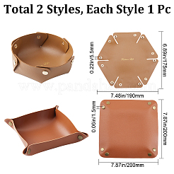 2 шт. 2-х стильный поднос для хранения из ПВХ-кожи с кнопкой-защелкой&nbsp;AJEW-GF0007-83