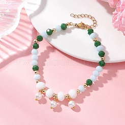 Регулируемые браслеты из стеклянных жемчужин&nbsp;BJEW-JB13040