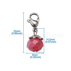 Гальванизировать граненых стеклянных подвесок HJEW-TA0001-05