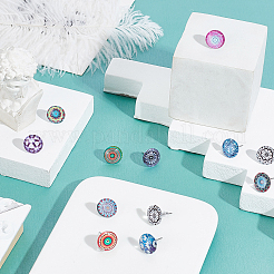 800 шт. серьги-гвоздики из нержавеющей стали 304 с плоскими круглыми латунными головками STAS-DC0005-44