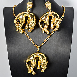 Комплекты из латунных серег-гвоздиков и ожерелий с подвесками для женщин&nbsp;FS-WGDC970-02