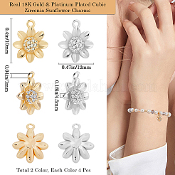 8 шт. 2 цвета латунные микро проложить прозрачные кубические циркониевые подвески KK-BBC0014-87