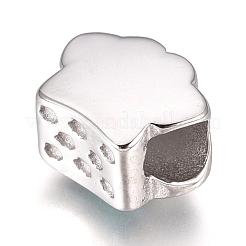 Европейские бусины из нержавеющей стали 304&nbsp;STAS-O097-90A