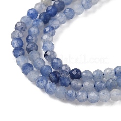 Природные голубые авантюрин бисером пряди G-M449-B01-2mm