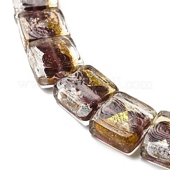 Бусины ручной работы из золотой и серебряной фольги в технике лэмпворк&nbsp;FOIL-C001-01B-04