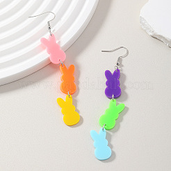 Акриловые серьги-подвески в виде пасхального кролика для женской моды FF4277