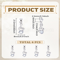 4шт латунные подвески с микропаве и кубическим цирконием&nbsp;ZIRC-LP0001-17