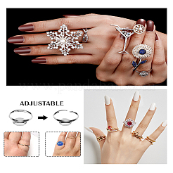 Наборы для самостоятельного изготовления регулируемых колец из латуни в виде пустого купола&nbsp;DIY-LP0001-52