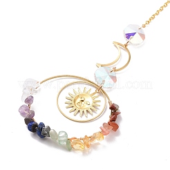 Подвесные ловцы солнца на стекле луны и солнца&nbsp;HJEW-I011-01G