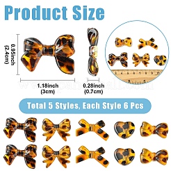 30 шт. 5 вида прозрачных акриловых бусин с принтом&nbsp;TACR-YW0003-46