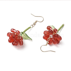 Серьги-подвески в форме цветка из нержавеющей стали 304 EJEW-MZ00461-02