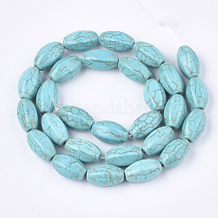 Синтетических нитей бирюзовые бусы&nbsp;X-TURQ-S391-08B