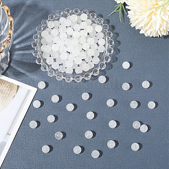 120 шт. круглые бусины из натурального белого нефрита&nbsp;G-PA0001-07B