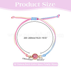 30 шт. двухцветный нейлоновый шнур для самостоятельного изготовления браслета AJEW-HY00007