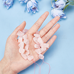 Грубые необработанные нити бусин из натурального розового кварца G-OC0003-74