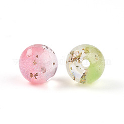 Двухцветные прозрачные смоляные бусины&nbsp;RESI-N042-10mm-12