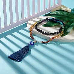 Колье из бисера из драгоценных камней NJEW-JN03814