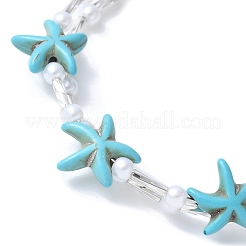 Браслеты из синтетических бирюзовых бусин BJEW-JB11588-01