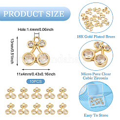 10шт латунные микропаве прозрачные кубические циркониевые подвески&nbsp;KK-TA0002-85