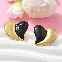 Серьги-гвоздики в форме сердца из нержавеющей стали 304&nbsp;EJEW-A130-01G-01