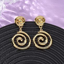 Серьги-гвоздики в форме спирали из нержавеющей стали 304&nbsp;X-EJEW-L304-01G