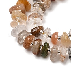 Натуральные разноцветные нити рутилированных кварцевых бусин&nbsp;G-L649-C05-01